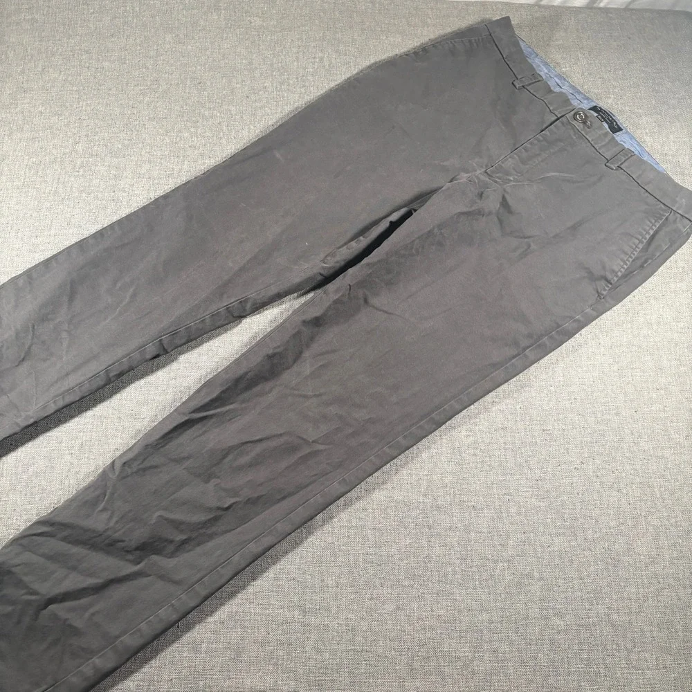 Banana Republic Aiden Chino Men 35x36 Gray Slim Fit‎ Stretch Cotton Pants